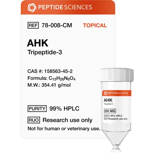 AHK (Tripeptide-3) 200 mg - Peptide Sciences USA Research Peptides