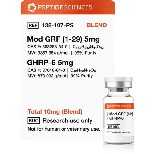 Duo-Blend Mod GRF / GHRP-6 10 mg - Peptide Sciences USA Research Peptides