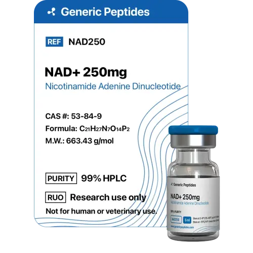 NAD+ 250 mg - Generic Peptides Research Peptides