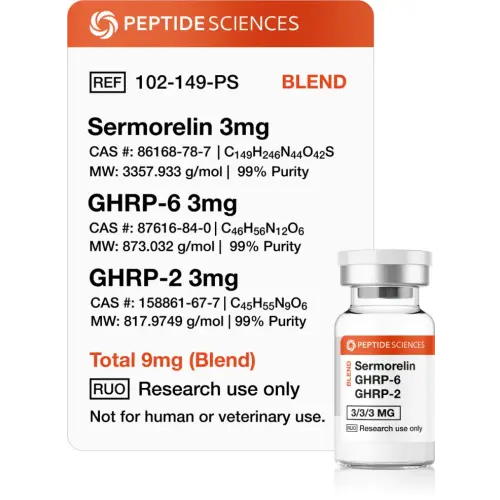 Sermorelin / GHRP-6 / GHRP-2 9 mg - Peptide Sciences USA Research Peptides